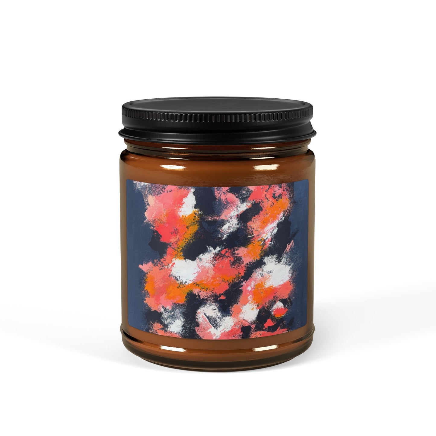 SpiralOutArt© "Winter Sun Deception" Scented Soy Candle (Multi-Size, Amber Jar)