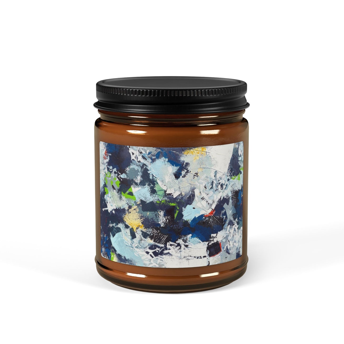 SpiralOutArt© "Skiing the Mexican Alps" Scented Soy Candle (Multi-Size, Amber Jar)