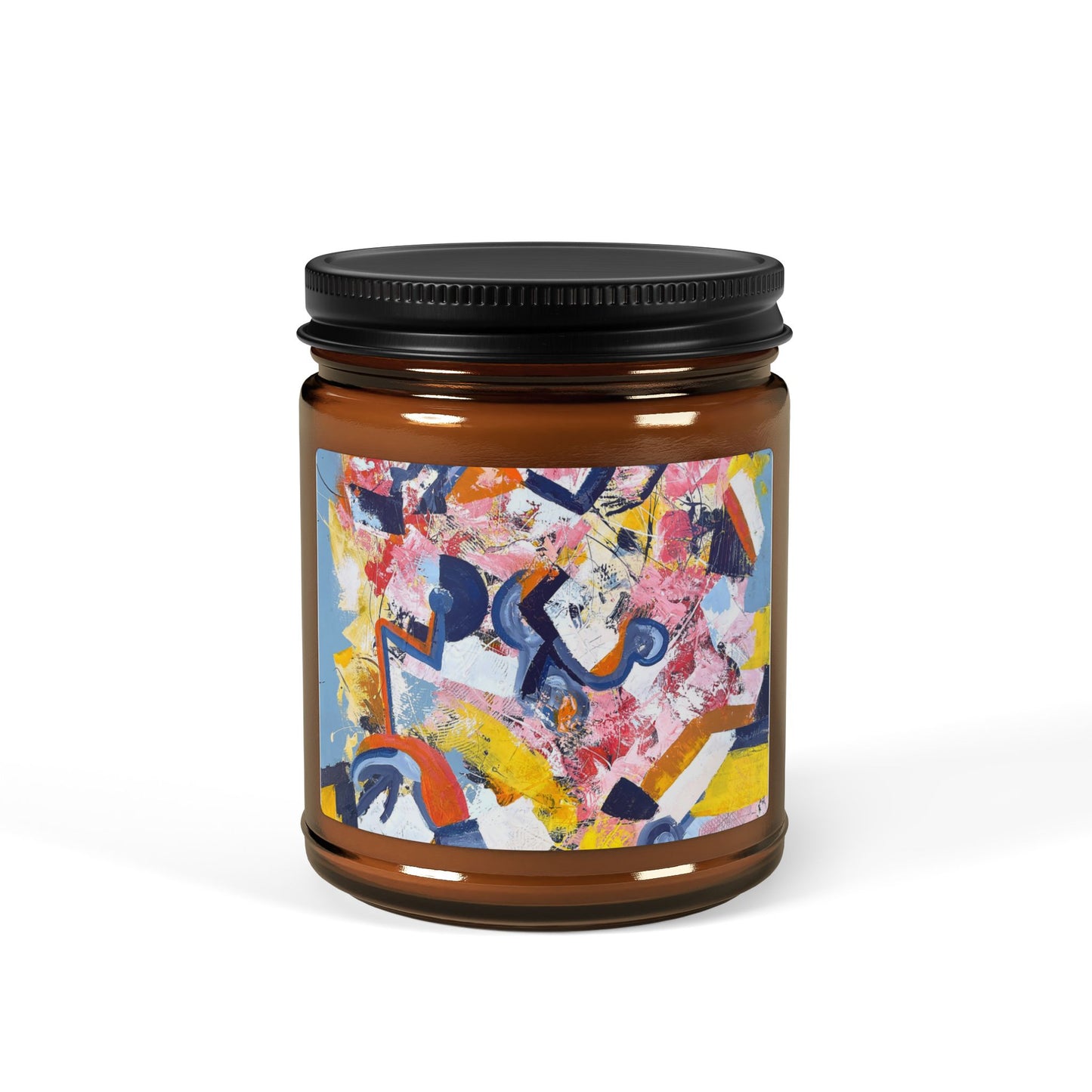 SpiralOutArt© "Where is This Again?" Scented Soy Candle (Multi-Size, Amber Jar)