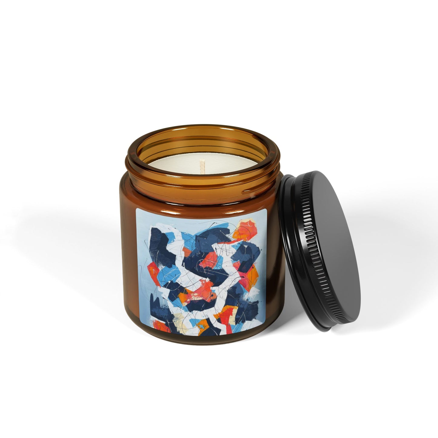 SpiralOutArt© "No Ask Assumption" Scented Soy Candle (Multi-Size, Amber Jar)