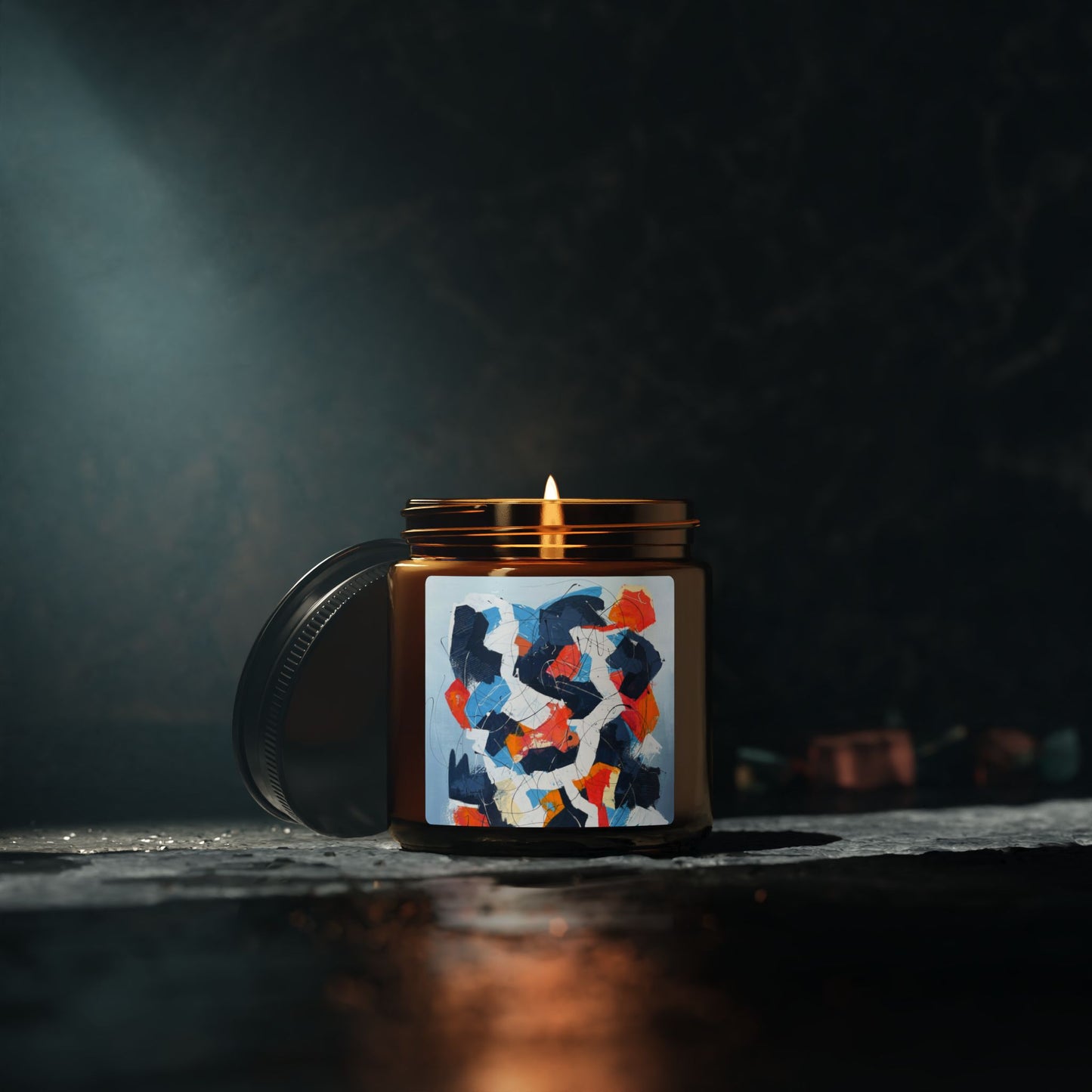 SpiralOutArt© "No Ask Assumption" Scented Soy Candle (Multi-Size, Amber Jar)