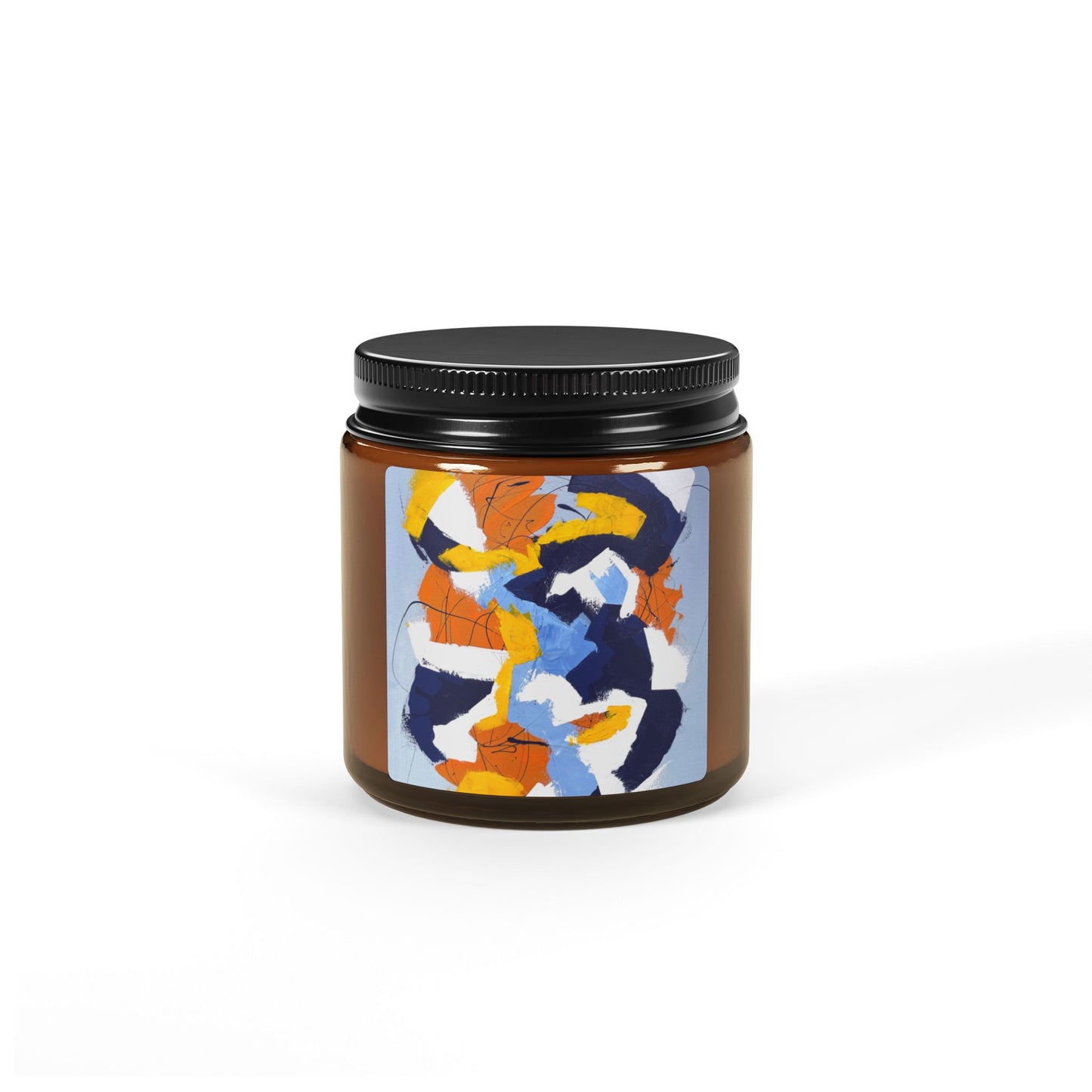 SpiralOutArt© "Gemini Juxtaposition" Scented Soy Candle (Multi-Size, Amber Jar)