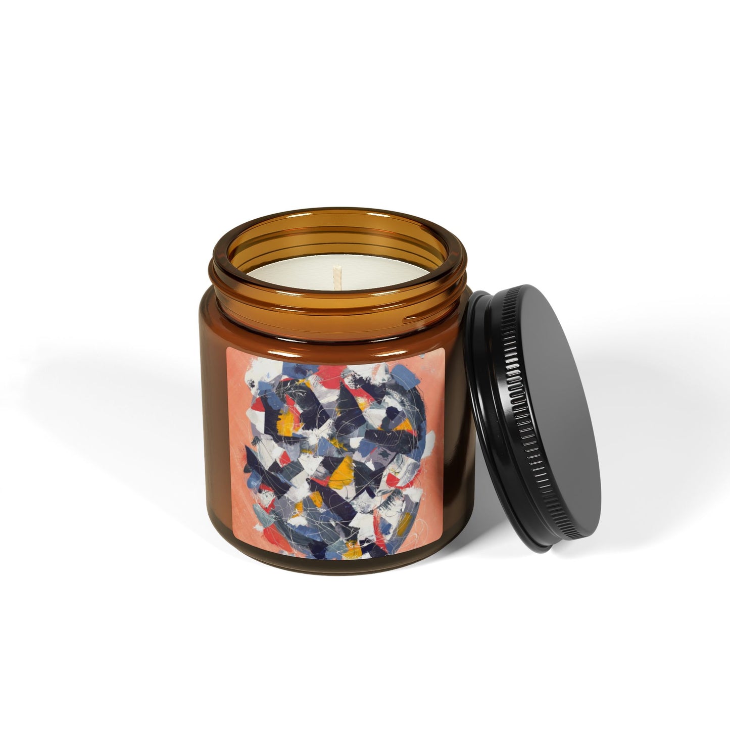 SpiralOutArt© "Little Revolving Doors" Scented Soy Candle (Multi-Size, Amber Jar)