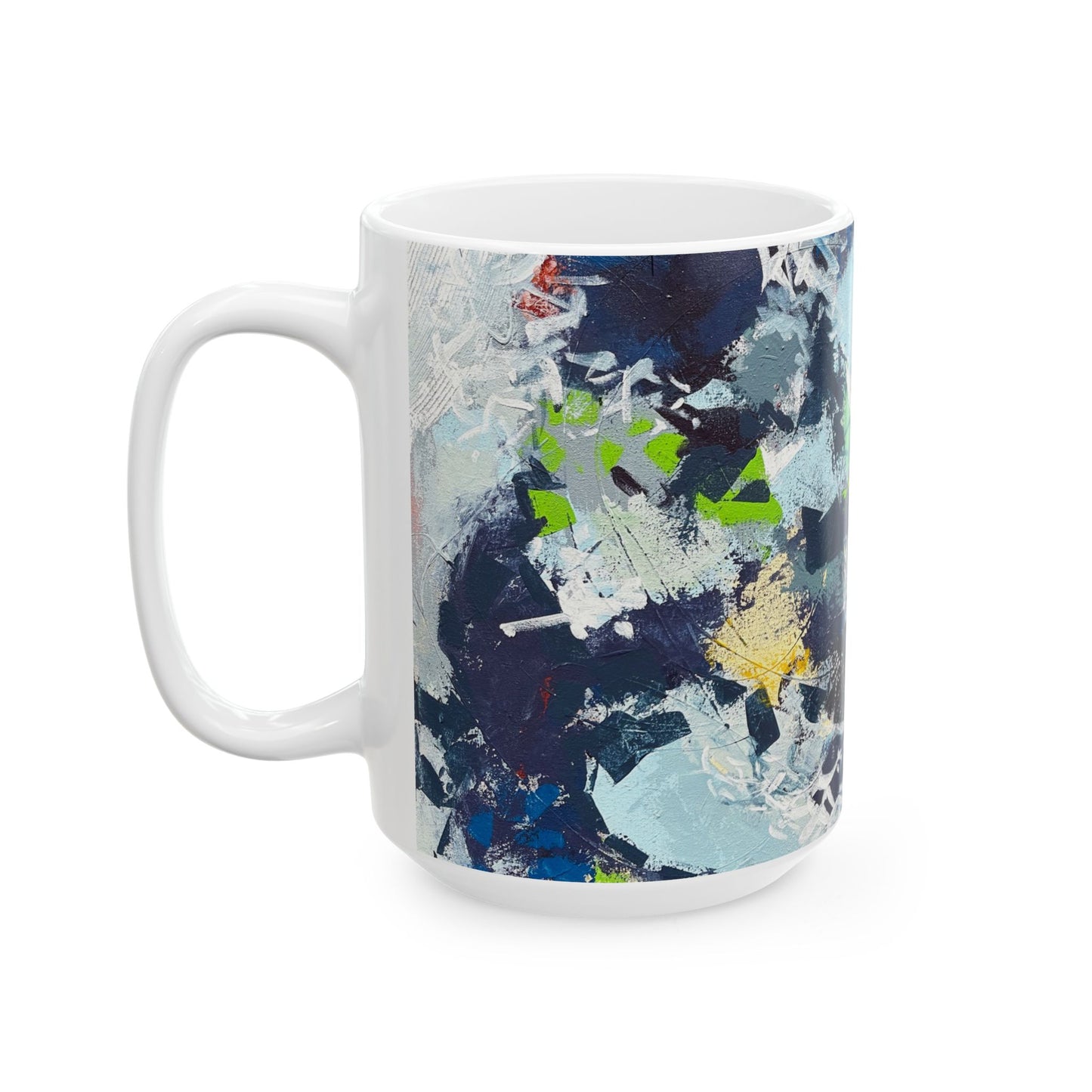 SpiralOutArt© "Skiing the Mexican Alps" Ceramic Mug, (11oz, 15oz)