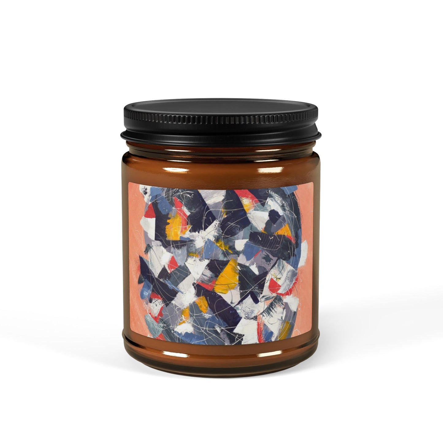 SpiralOutArt© "Little Revolving Doors" Scented Soy Candle (Multi-Size, Amber Jar)