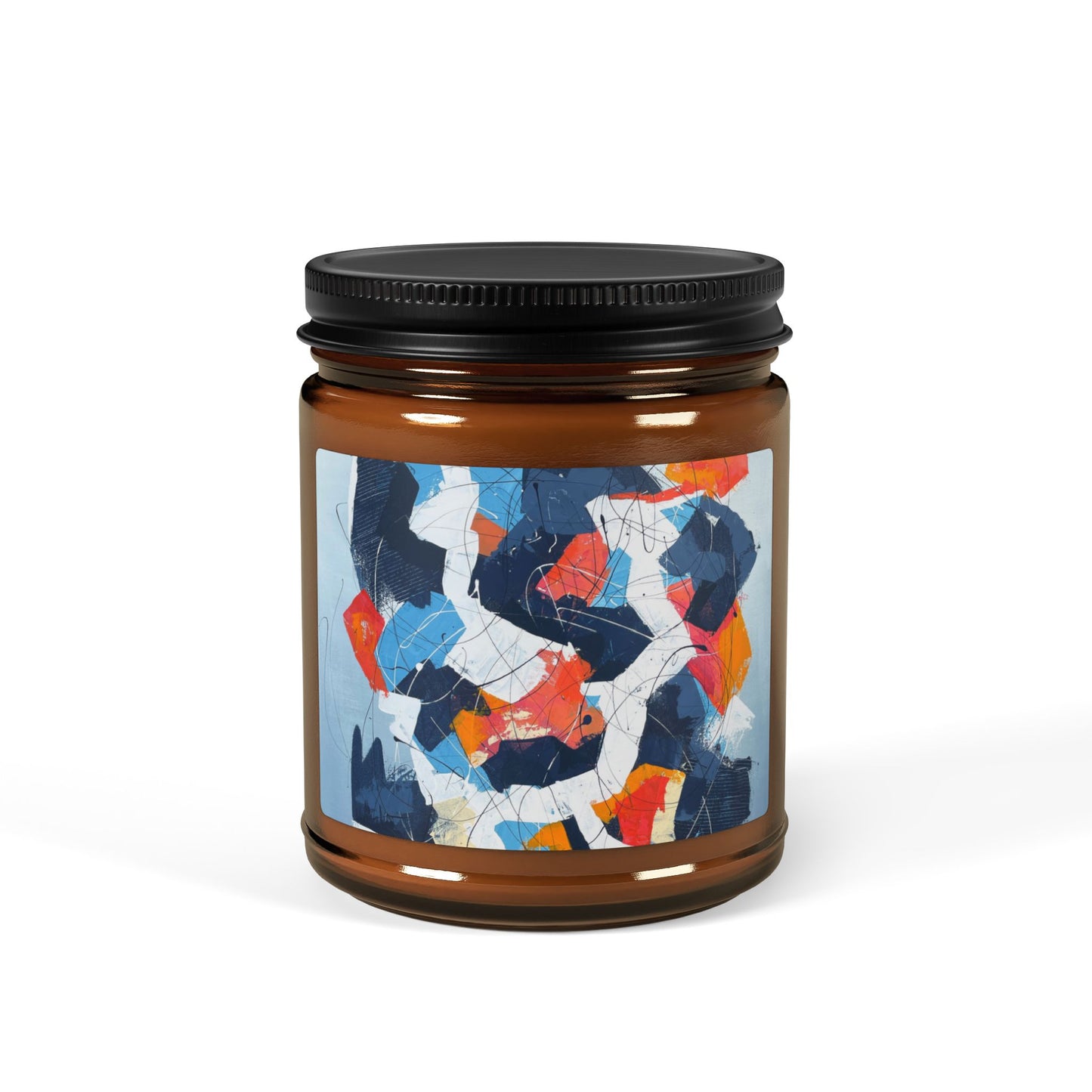 SpiralOutArt© "No Ask Assumption" Scented Soy Candle (Multi-Size, Amber Jar)