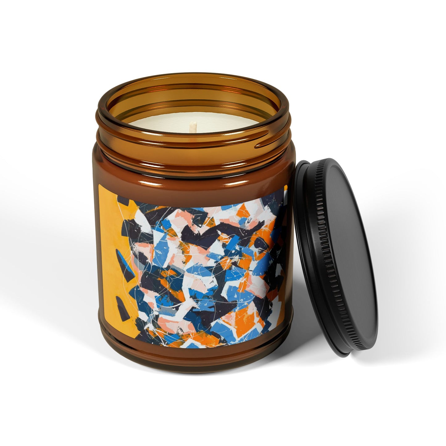 SpiralOutArt© "Fault of Personality" Scented Soy Candle (Multi-Size, Amber Jar)