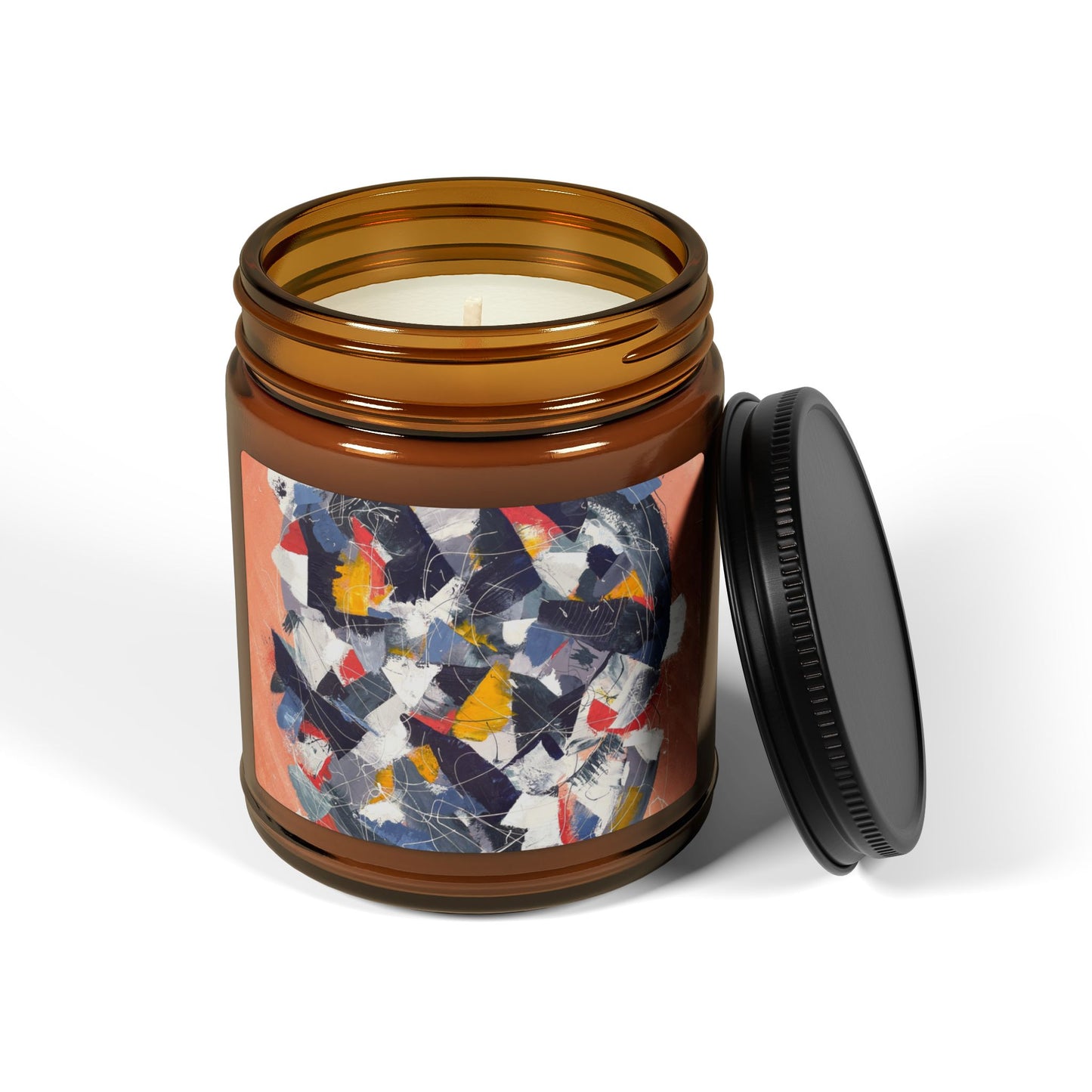 SpiralOutArt© "Little Revolving Doors" Scented Soy Candle (Multi-Size, Amber Jar)