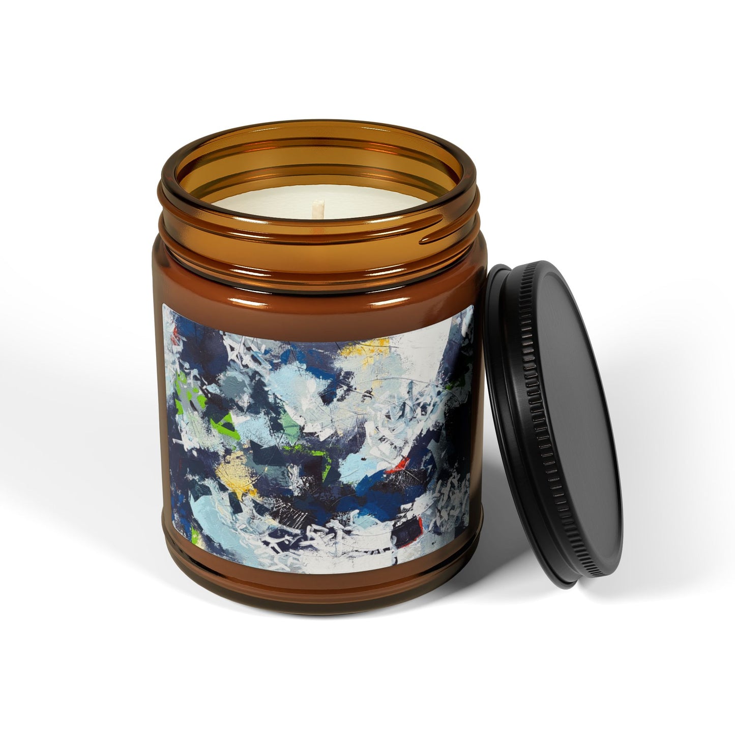 SpiralOutArt© "Skiing the Mexican Alps" Scented Soy Candle (Multi-Size, Amber Jar)