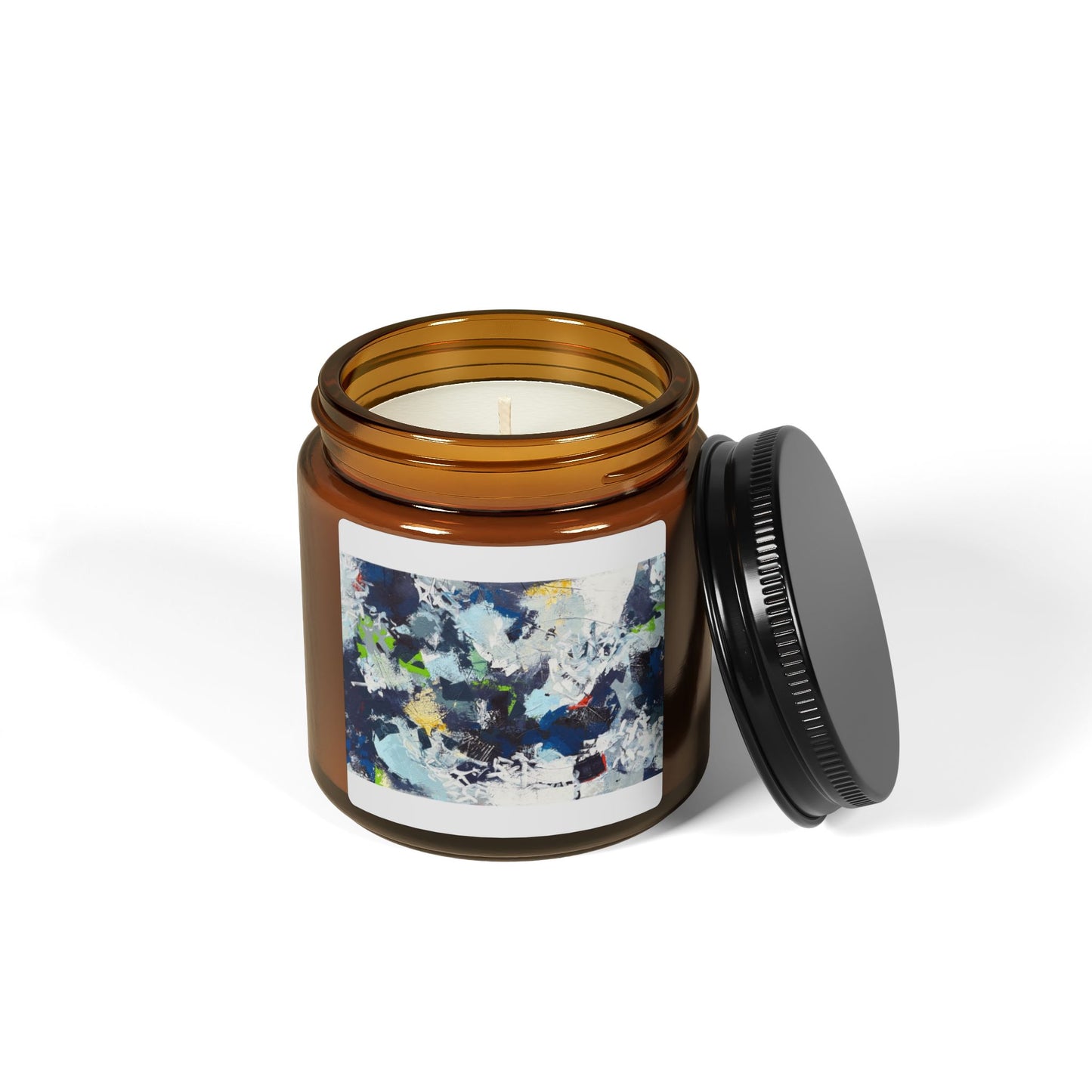 SpiralOutArt© "Skiing the Mexican Alps" Scented Soy Candle (Multi-Size, Amber Jar)